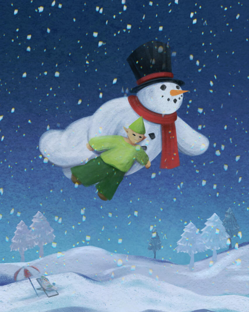 pencil christmas scene